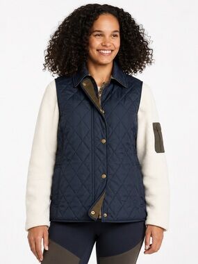 L.L. Bean Quilted Riding Vest Navy Blue Size XL